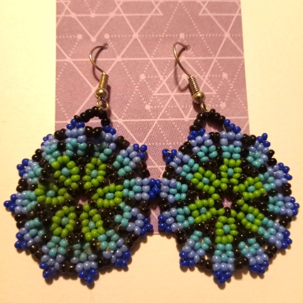 Huichol method handmade Earrings
